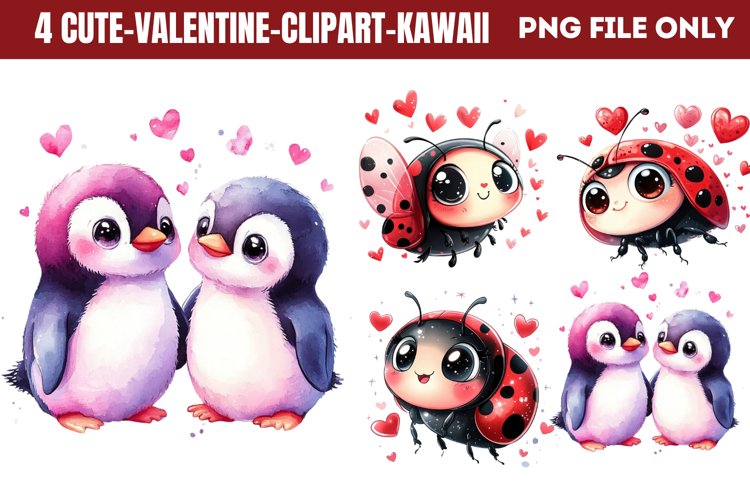 Cute Valentine Kawaii Clipart PNG