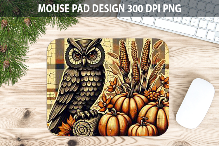 Owl Mouse pad Sublimation - Thanksgiving PNG Design