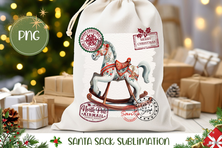 Christmas Horse Toy Santa Sack, Kids Gift Bag Design