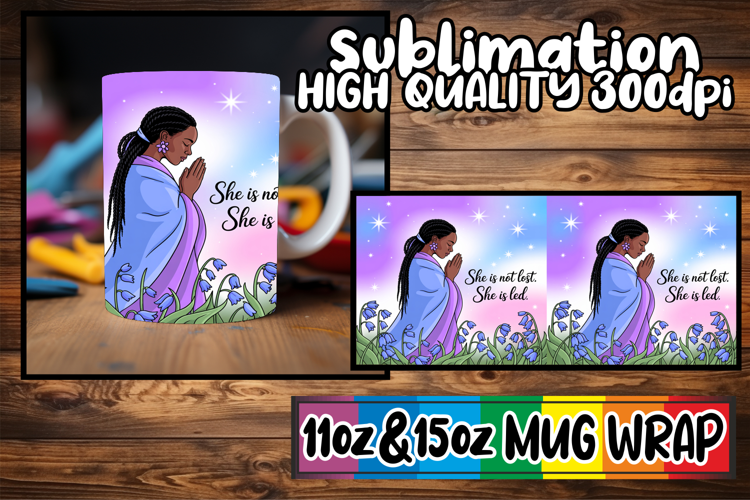 Bright beginnings 11oz 15oz sublimation wrap, Praying Woman