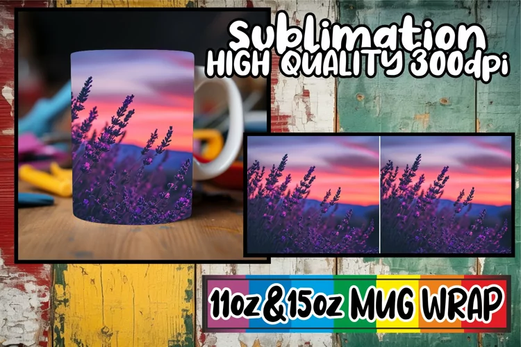Retro Spring Blossom Bonanza: Mug Wrap Sublimation