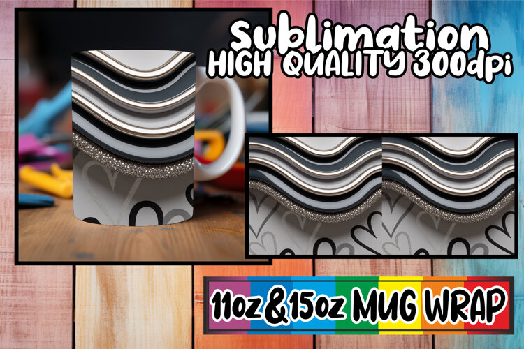 Radiant smiles 11oz 15oz mug wrap, Pattern example image 1