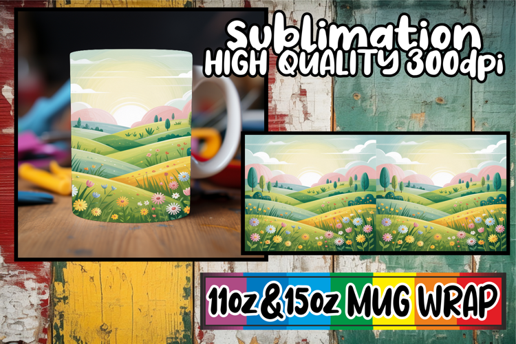 Heartfelt vibes 11oz 15oz sublimation wrap, Spring