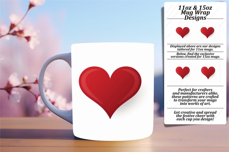 Sweet Love Mug Wrap: Heartwarming Sublimation Art