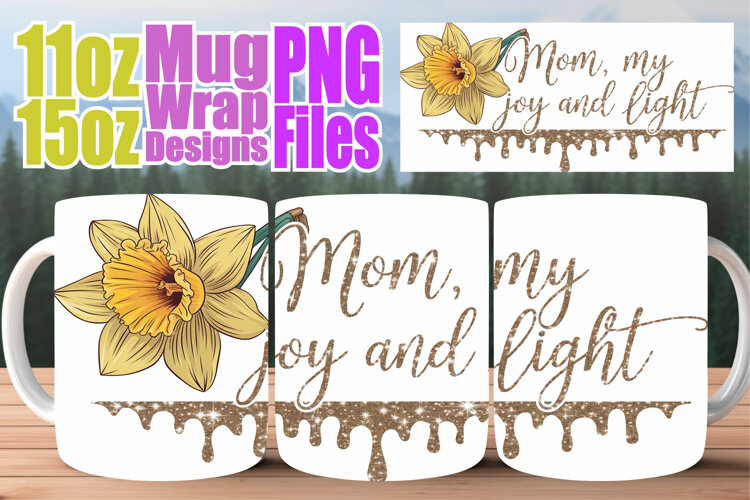 Joyful vibes 11oz 15oz sublimation wrap, Mother's Day example image 1