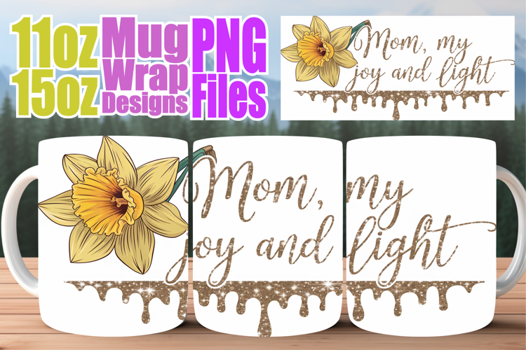 Joyful vibes 11oz 15oz sublimation wrap, Mother's Day