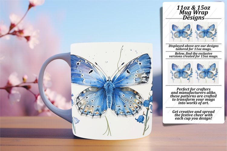 Tranquil Butterfly Bliss: Spring Mug Delights - 11oz & 15oz example image 1