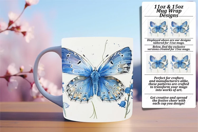 Tranquil Butterfly Bliss: Spring Mug Delights - 11oz & 15oz