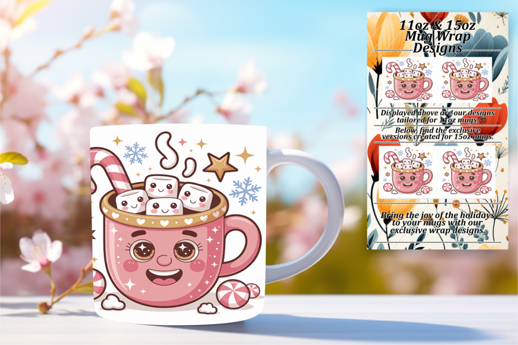 Fashionable 11oz Mug Wrap Png Artwork , Cute Christmas