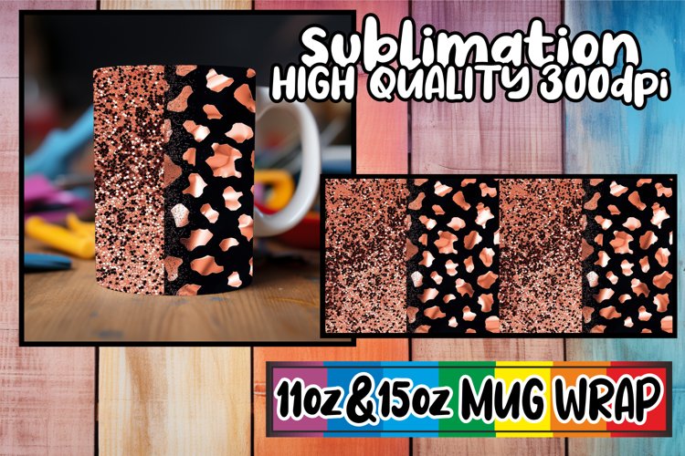 Shimmering Wildflower & Leopard Glamour Mug Wraps Chic example image 1