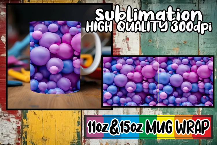 Abstract Puff Symphony: Vibrant Mug Art 11oz/15oz