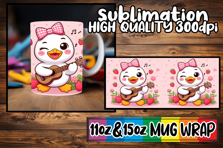 Radiant mornings sublimation mug wrap, Cute Goose