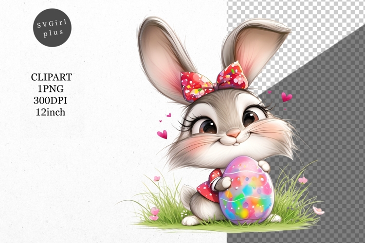 Bunny Clipart, Easter Clipart, Whimsical Clipart,