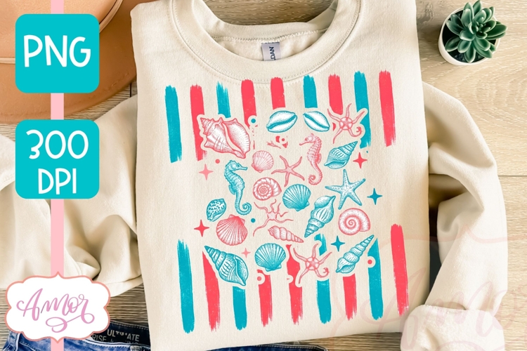 Retro Summer coastal T-shirt sublimation design