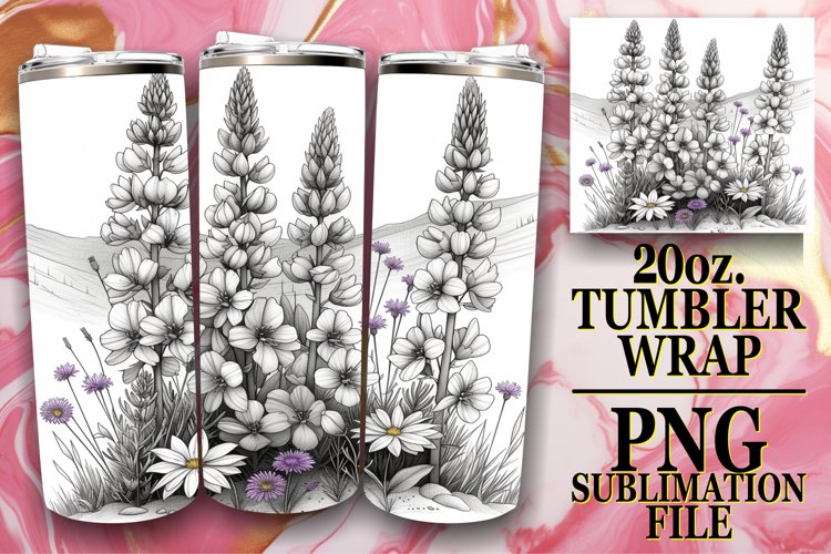 Radiant Spring Meadow of Flowers Tumbler Design example image 1