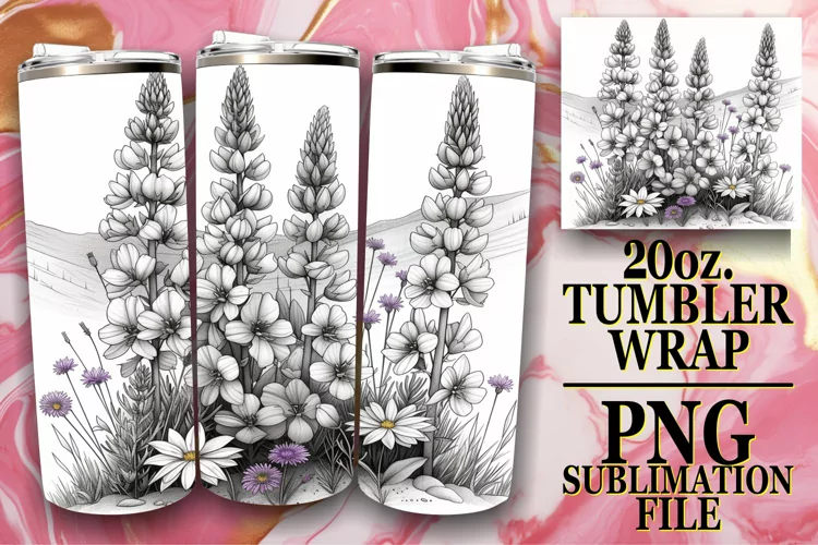 Radiant Spring Meadow of Flowers Tumbler Design
