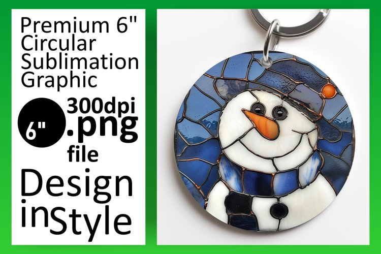 Christmas Holiday 3D Snowman Round Design Keychan PNG