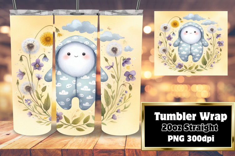 Sublimation Graphics for 20oz Tumblers , Cute Ghost