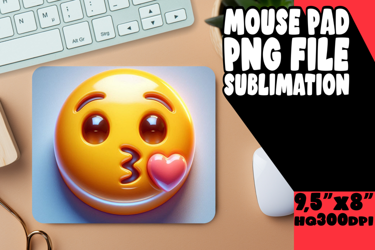BLISSFUL MOUSE PAD PLAYFUL DESIGN, 3D Emoji