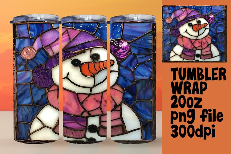Christmas Holiday 3D Snowman Tumbler Wrap