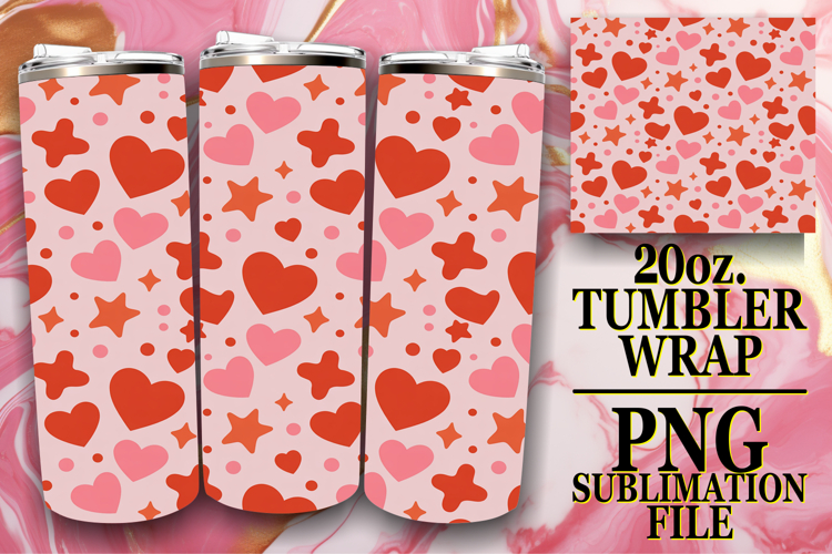 ENCHANTING VIBES 20oz TUMBLER WRAP, Valentines Pattern