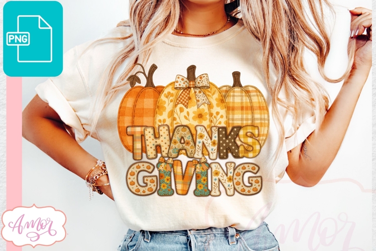 Thanksgiving shirt sublimation PNG | Patchwork Fall shirt