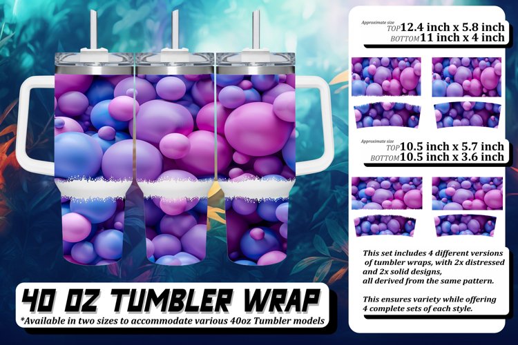 Colorful Abstract 3D Tumbler Wrap Design example image 1