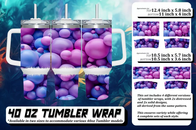 Colorful Abstract 3D Tumbler Wrap Design