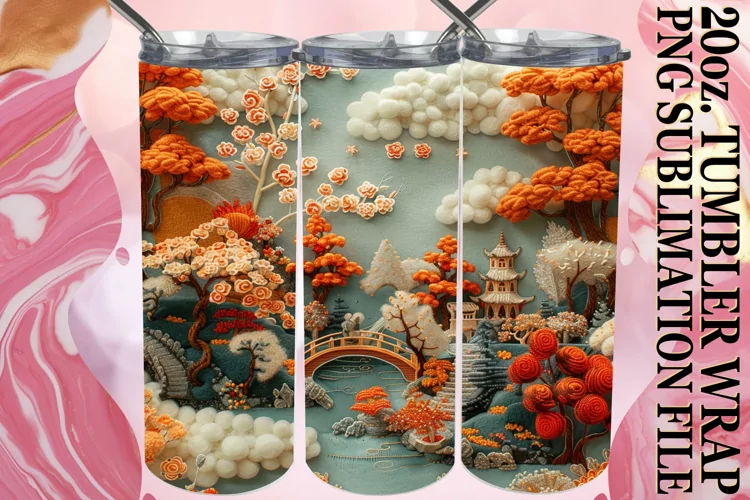 3D Spring Scene Beauty Tumbler Design - 20oz