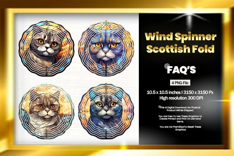 Scottish Fold Wind Spinner Sublimation - 04 Variation