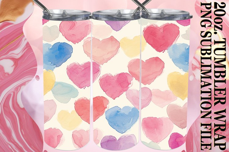 Tumbler Wrap - Love Theme Heart Pattern