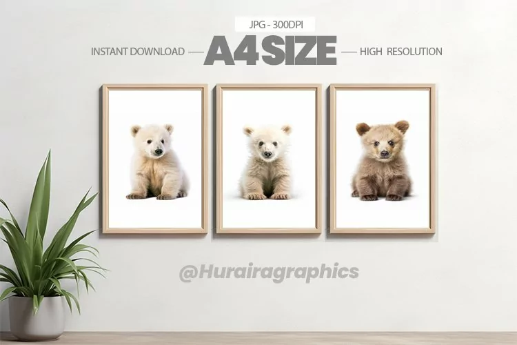 Safari Animal Wall Art - 03 Variations
