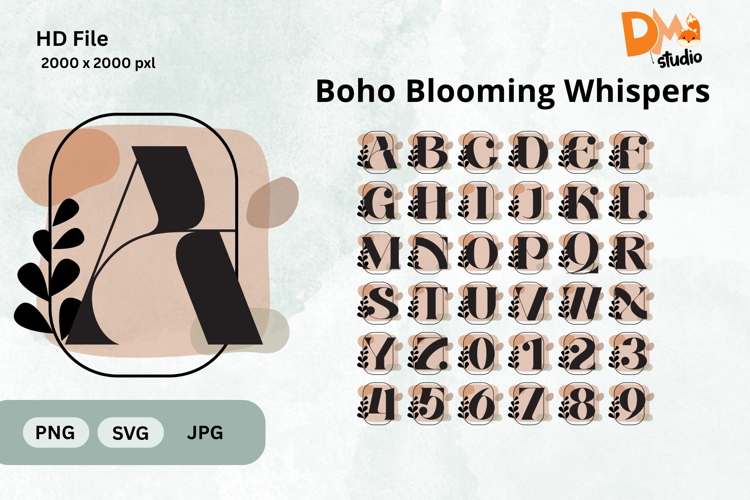 Boho Blooming Whispers Monogram