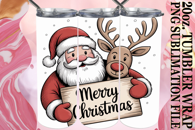 SWEET ADVENTURES 20oz TUMBLER WRAP, Funny Santa