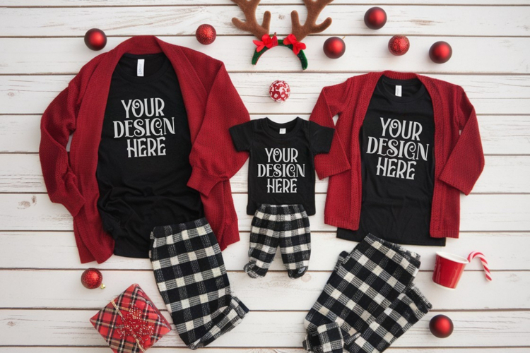 Christmas Family Matching Group T-Shirt Mockup