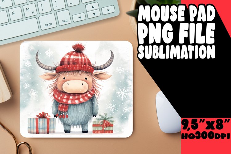 Boho Christmas Sublimation Mouse Pad Elegance example image 1