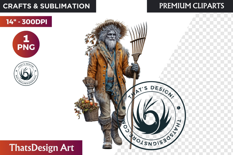 Fantasy Autumn Guardian - Epic Fall Character Clipart PNG