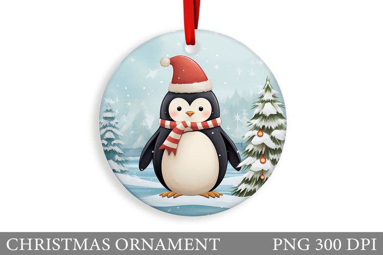 Cute Penguin Sublimation. Cute Penguin Christmas Ornament