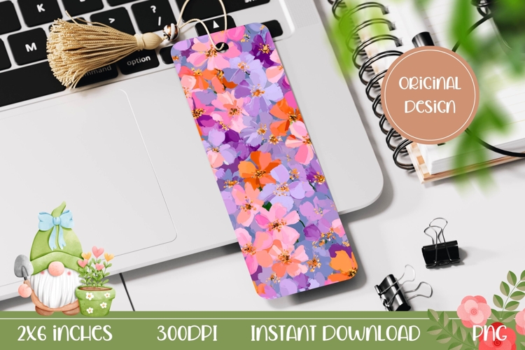 Wildflowers Bookmark Design, Cartoon Flowers Bookmark PNG