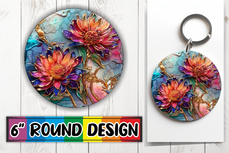 Shimmering Floral 3D Sublimation Pendants