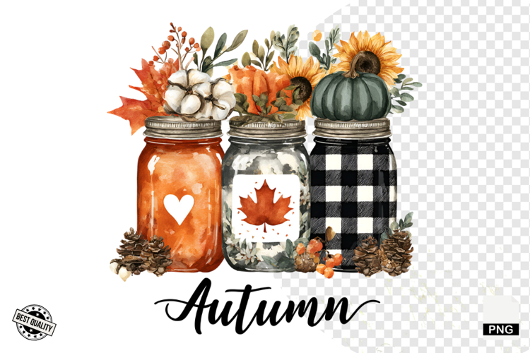 Fall Masons Jars Clipart