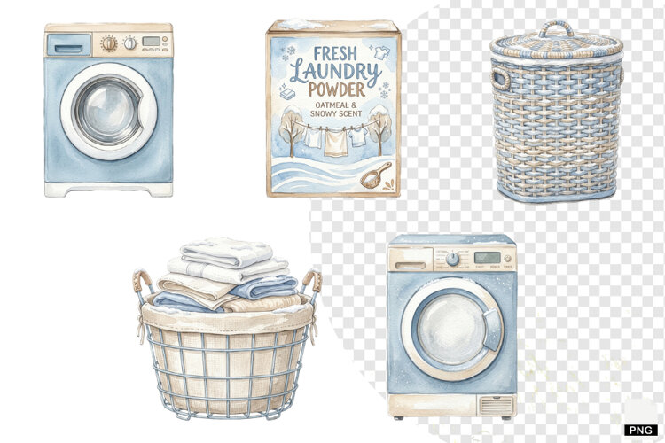 Cozy Laundry Time Clipart example image 1