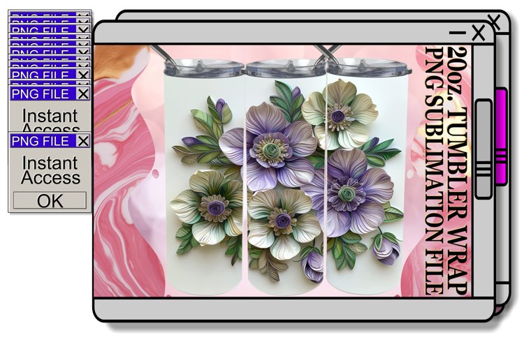Fresh Enchanting Petal Blossom 3D 20oz Tumbler Design example image 1