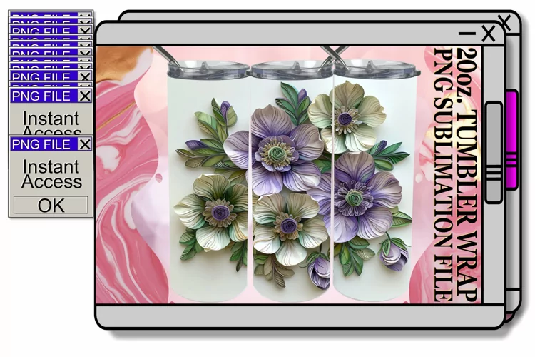 Fresh Enchanting Petal Blossom 3D 20oz Tumbler Design
