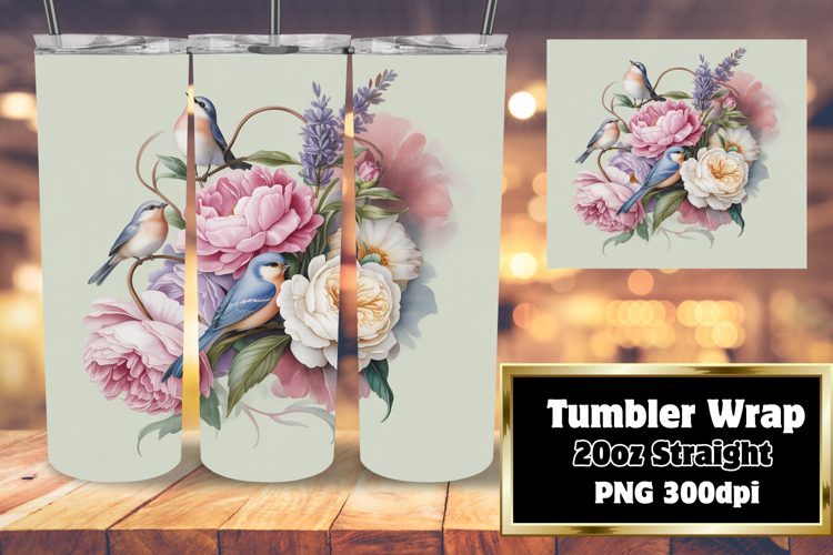 DIY 20oz Tumbler Wrap File , Birds