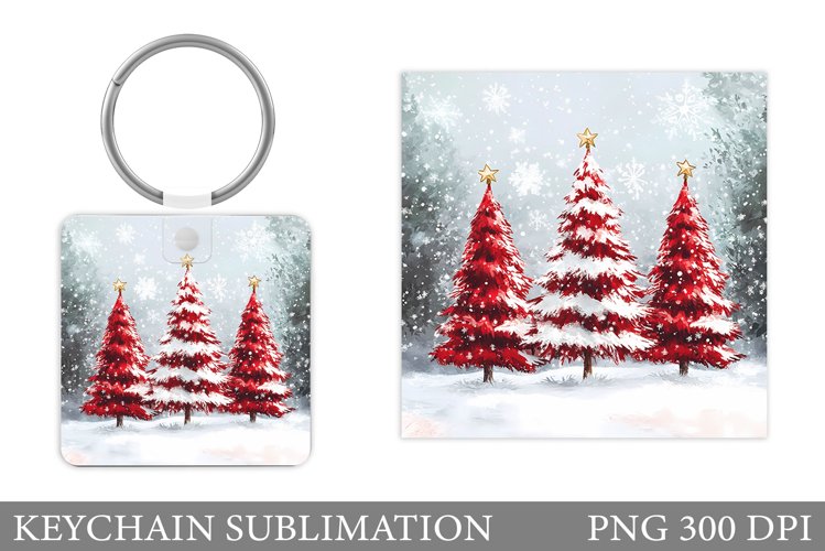Christmas Tree Keychain. Christmas Keychain Sublimation example image 1