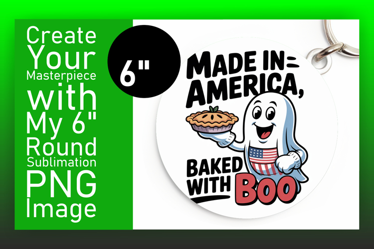 Dynamic Keychain Round Design PNG , Funny Ghost