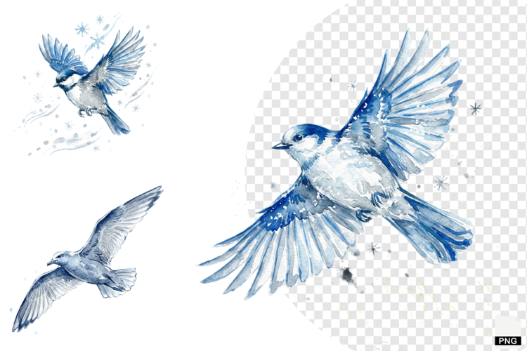 Winter Birds Garden Clipart