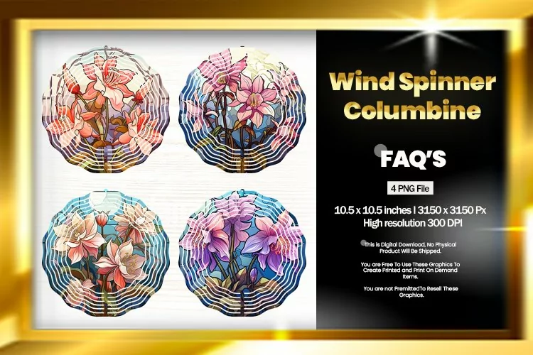 Columbine Wind Spinner Sublimation - 04 Variations