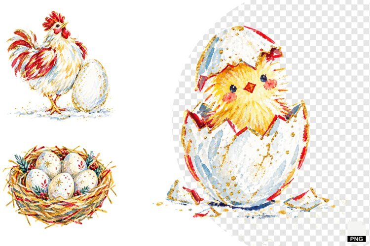 Christmas Chicken Coop Clipart example image 1